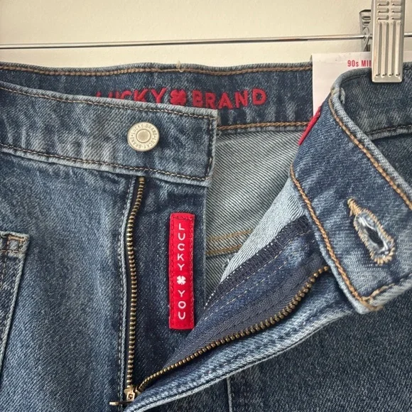 NWT Lucky Brand 90s Midi Short Multi Pocket Y2K Dark Cargo Mom Jean Shorts 28/6 - Picture 4 of 8